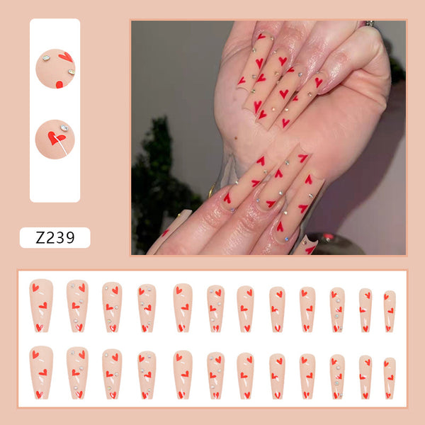 12 Sizes-24 Pcs Press On Nails Z239