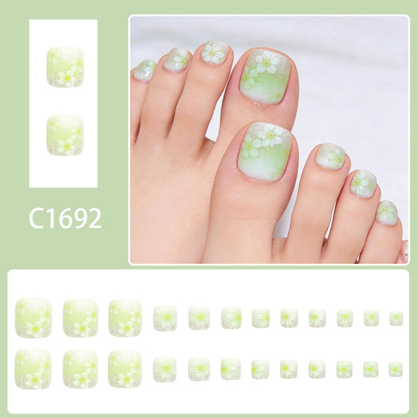 12 Sizes-24 Pcs Press On Nails C1692