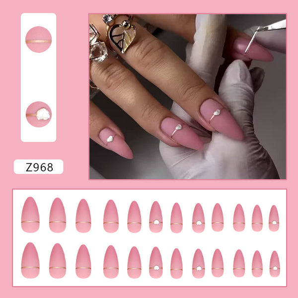 12 Sizes-24 Pcs Press On Nails Z968