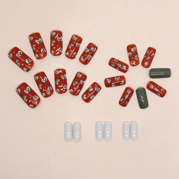 12 Sizes-24 Pcs Press On Nails W1402