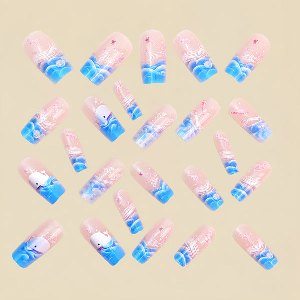 12 Sizes-24 Pcs Press On Nails Y1076