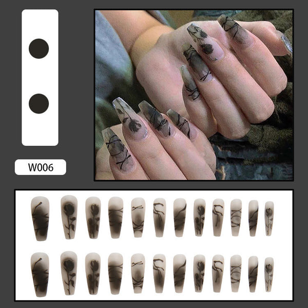12 Sizes-24 Pcs Press On Nails W001