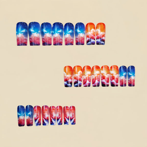 12 Sizes-24 Pcs Press On Nails Y1501