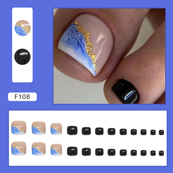 12 Sizes-24 Pcs Press On Nails F108