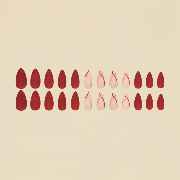 12 Sizes-24 Pcs Press On Nails Y161