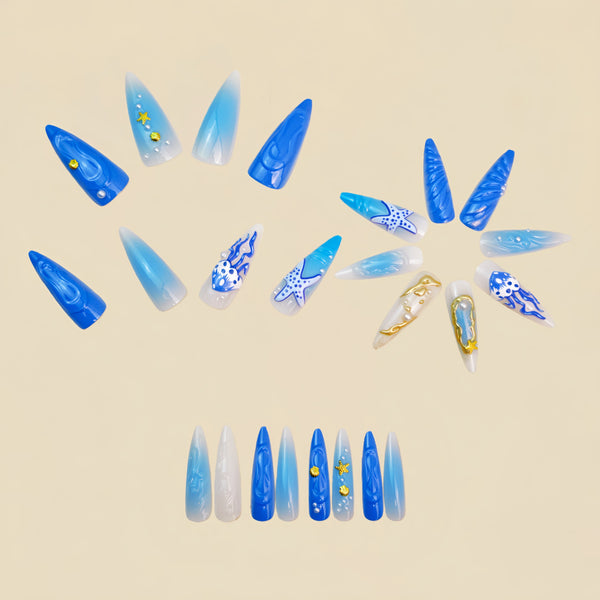 12 Sizes-24 Pcs Press On Nails Y1447