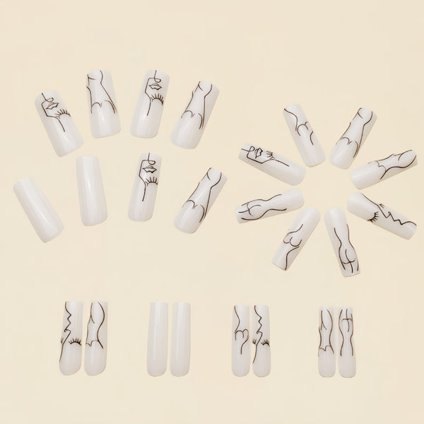 12 Sizes-24 Pcs Press On Nails Y186