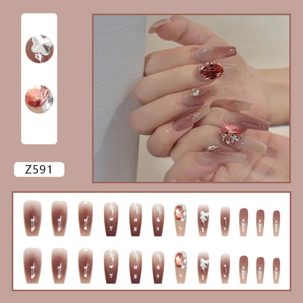 12 Sizes-24 Pcs Press On Nails Z591