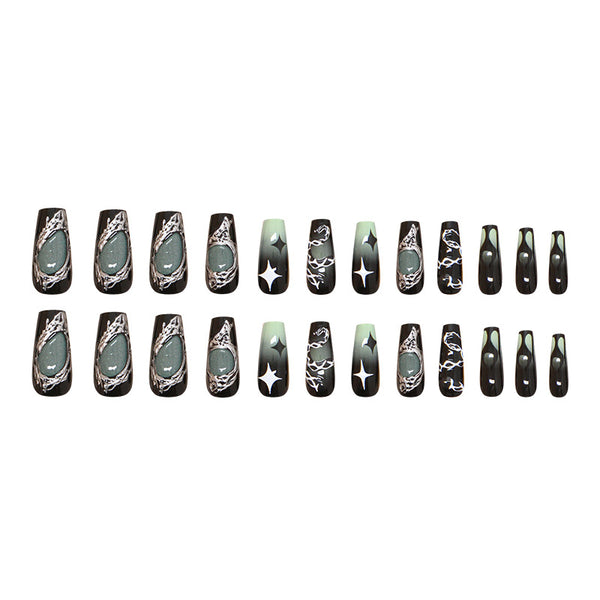 12 Sizes-24 Pcs Press On Nails W1786