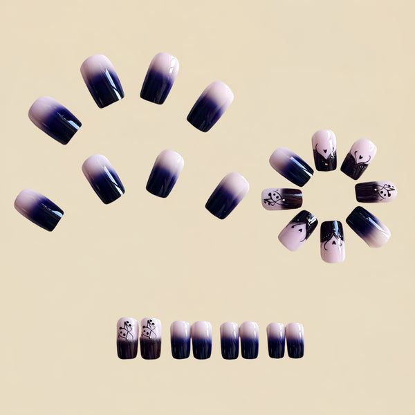 12 Sizes-24 Pcs Press On Nails Y1167