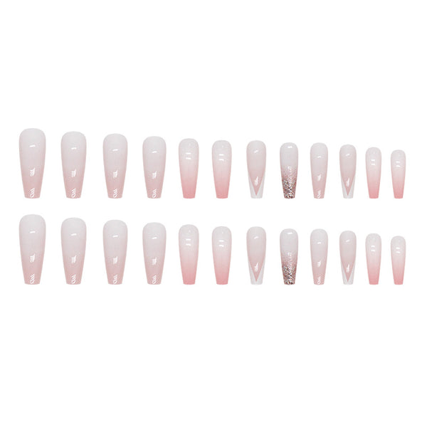 12 Sizes-24 Pcs Press On Nails W1175
