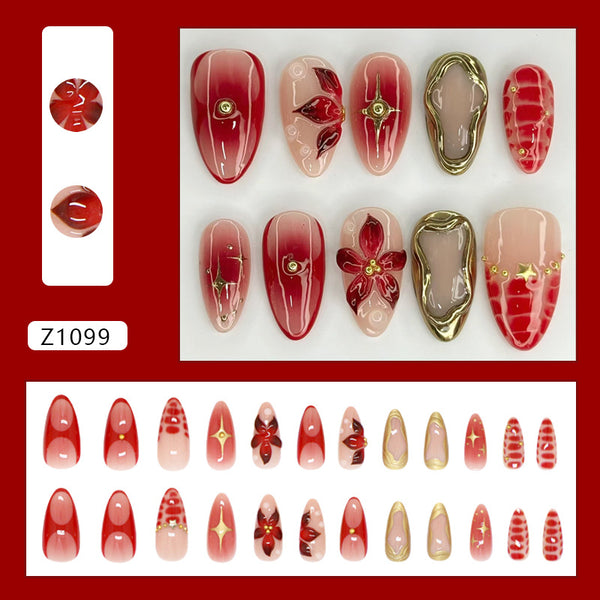 12 Sizes-24 Pcs Press On Nails Z1099