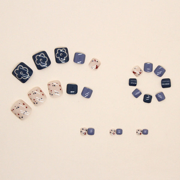 12 Sizes-24 Pcs Press On Nails F042
