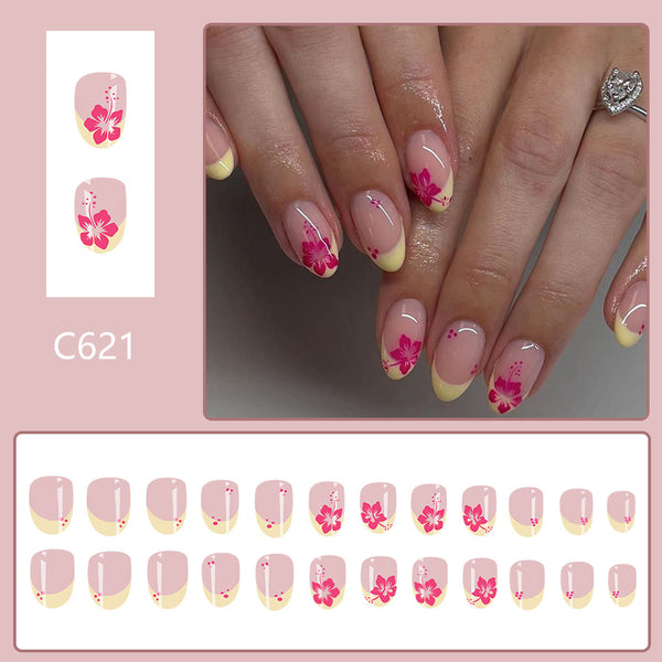 12 Sizes-24 Pcs Press On Nails C621