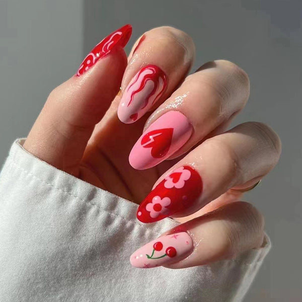 12 Sizes-24 Pcs Press On Nails W356