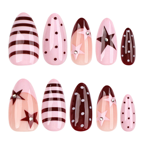 12 Sizes-24 Pcs Press On Nails JP4381