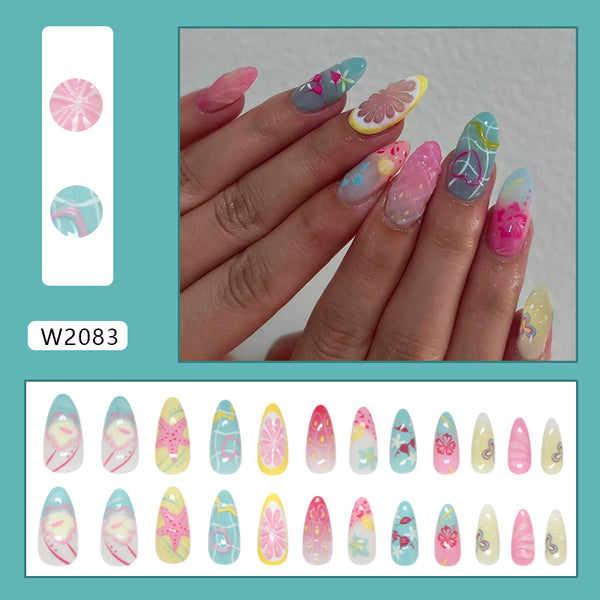 12 Sizes-24 PcsPress On Nails W2083