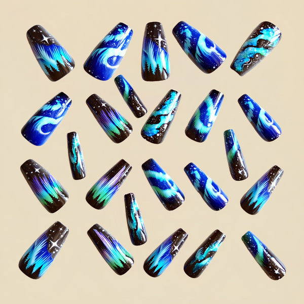 12 Sizes-24 Pcs Press On Nails Y1188