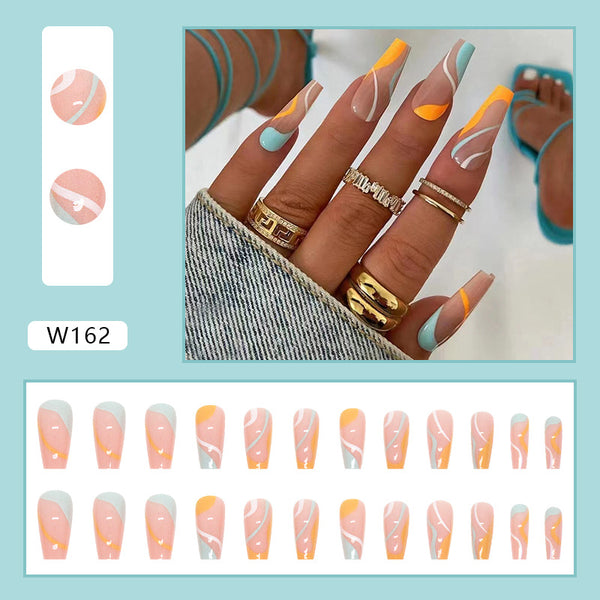12 Sizes-24 Pcs Press On Nails W162
