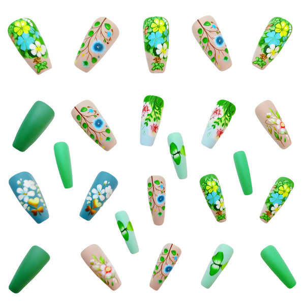 12 Sizes-24 Pcs Press On Nails Y494