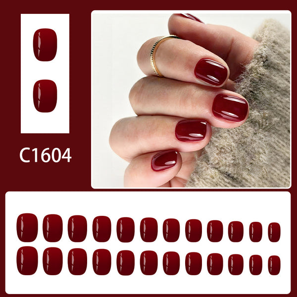 12 Sizes-24 Pcs Press On Nails C1604