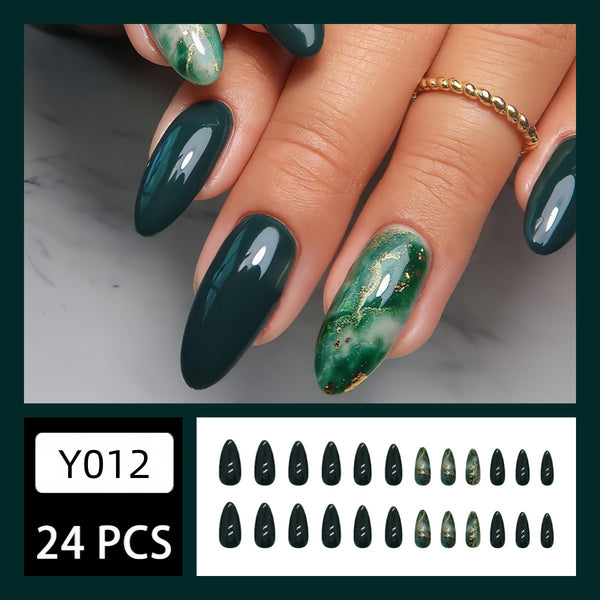 12 Sizes-24 Pcs Press On Nails Y012