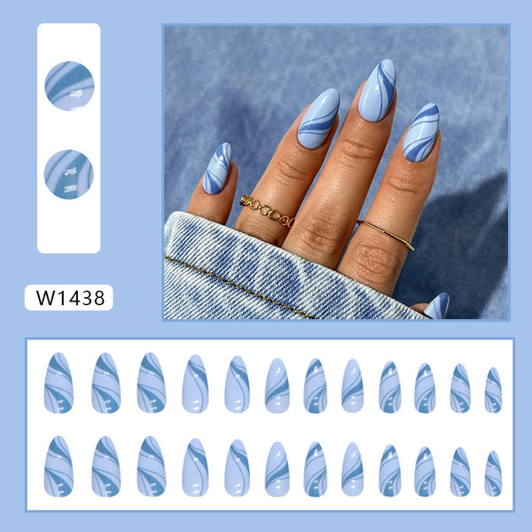 12 Sizes-24 Pcs Press On Nails W1438