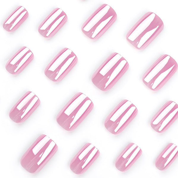 Pink Short Square Press on Nails