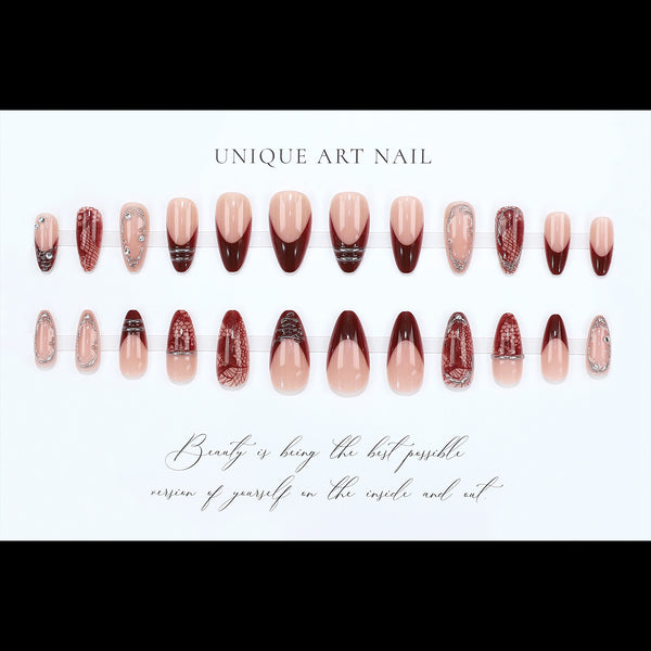 12 Sizes-24 Pcs Press On Nails FT-806