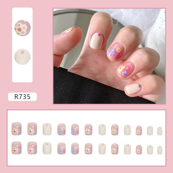 12 Sizes-24 Pcs Press On Nails R735