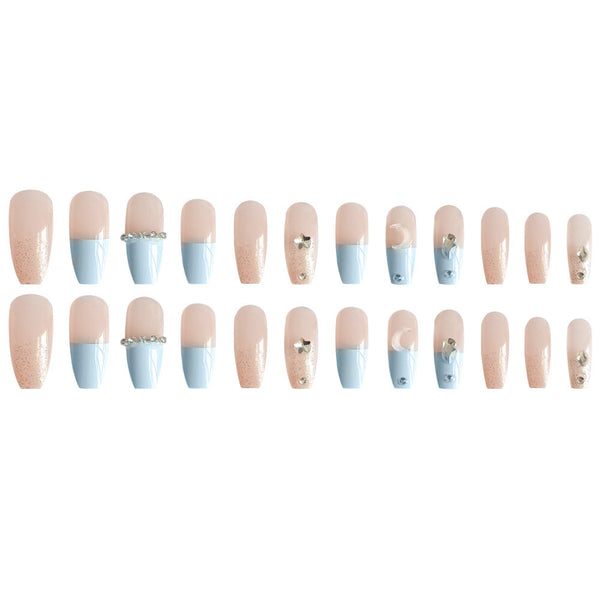 12 Sizes-24 Pcs Press On Nails D010