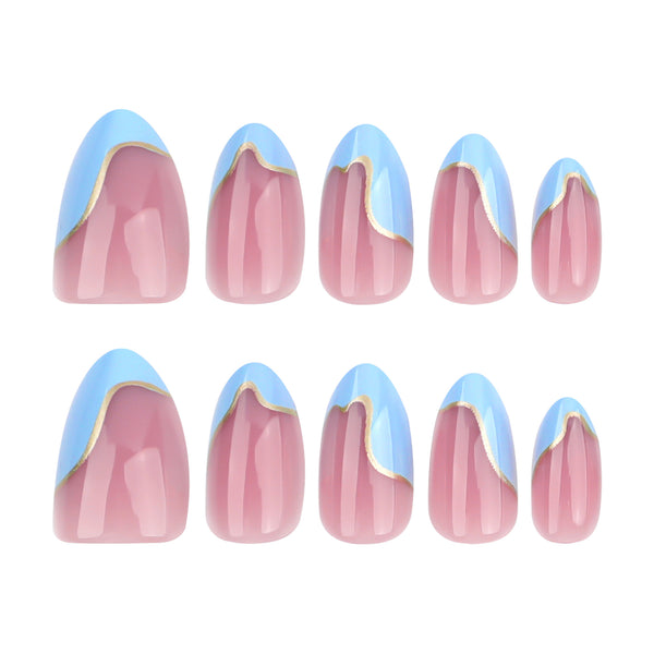 15 Sizes-30 Pcs Press On Nails GD18