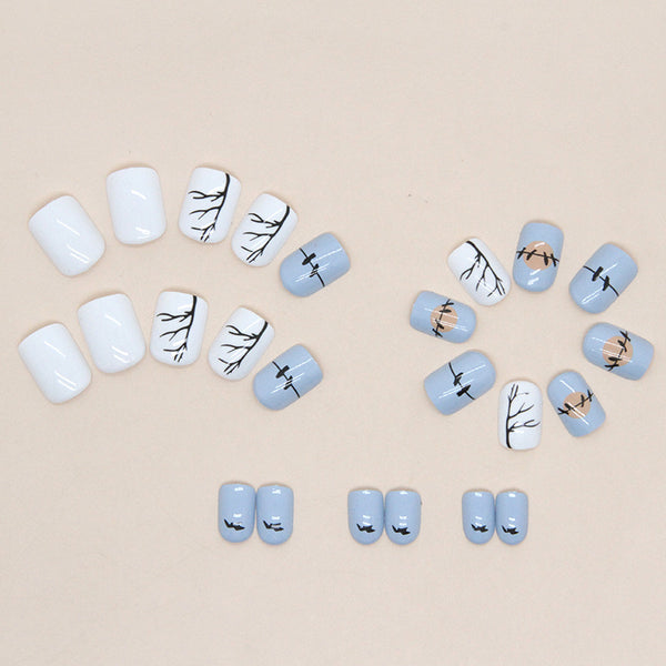 12 Sizes-24 Pcs Press On Nails W850