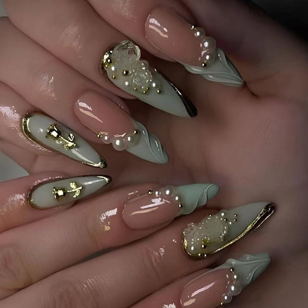 12 Sizes-24 Pcs Press On Nails Z1044