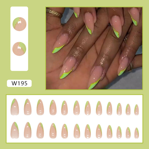 12 Sizes-24 Pcs Press On Nails W195
