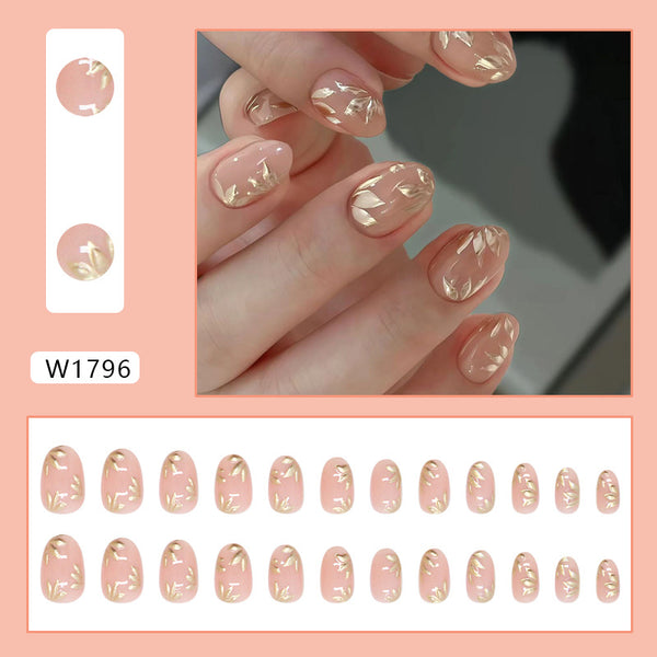 12 Sizes-24 Pcs Press On Nails W1796