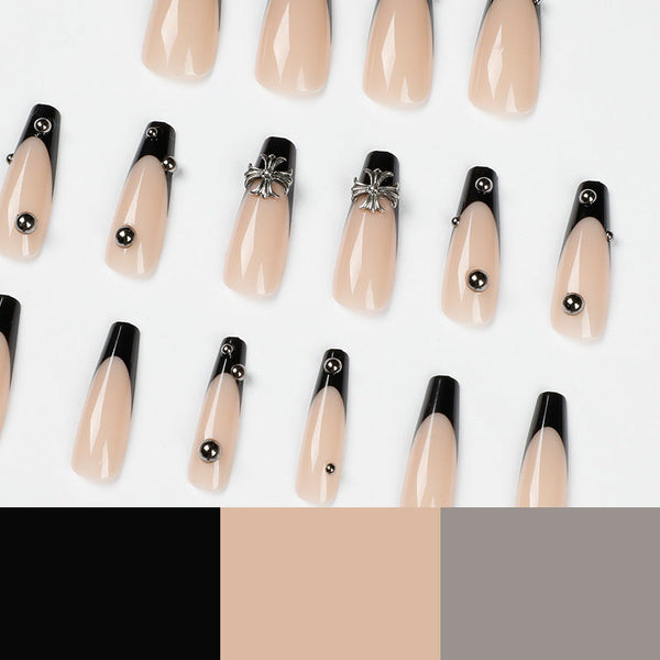 French Glossy Long Press on Nails