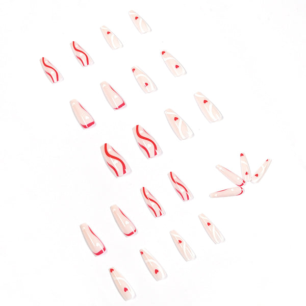 12 Sizes-24 Pcs Press On Nails JP1095