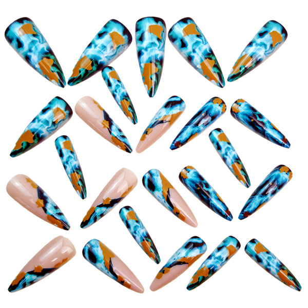 12 Sizes-24 Pcs Press On Nails Y1496