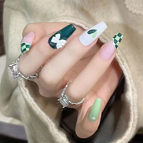 12 Sizes-24 Pcs Press On Nails JP1539