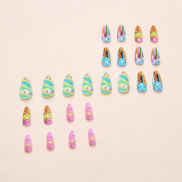 12 Sizes-24 Pcs Press On Nails W1926