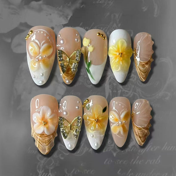 12 Sizes-24 Pcs Press On Nails Z1243