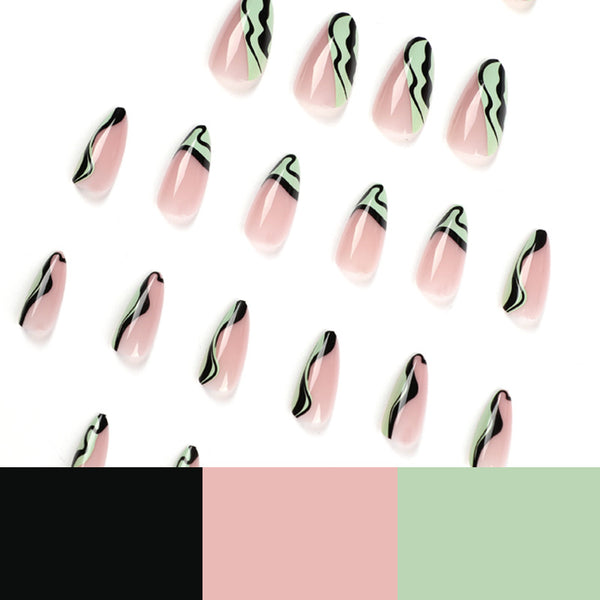 12 Sizes-24 Pcs Press On Nails JP1930