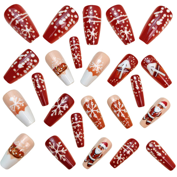12 Sizes-24 Pcs Press On Nails Y1198