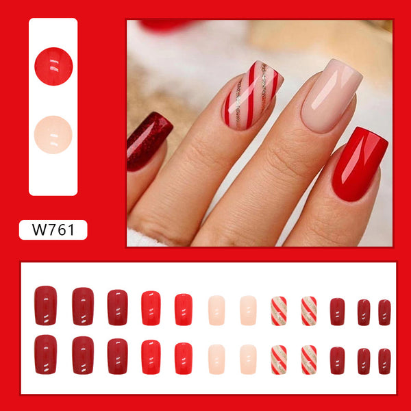 12 Sizes-24 Pcs Press On Nails W761