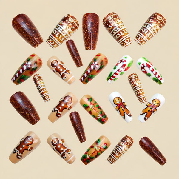 12 Sizes-24 Pcs Press On Nails Y1245