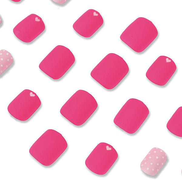 Matte Medium Pink Square Press on Nails