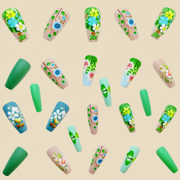 12 Sizes-24 Pcs Press On Nails Y494