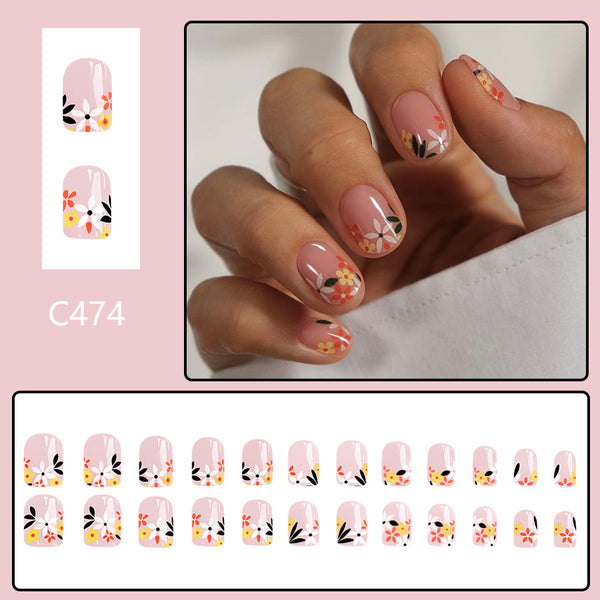 12 Sizes-24 PcsPress On Nails C474