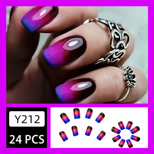 12 Sizes-24 Pcs Press On Nails Y212